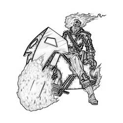 Раскраска: Ghost Rider (Супер герой) #82036 - Бесплатные раскраски для печати