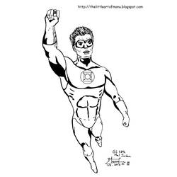 Раскраска: Зеленый Фонарь (Супер герой) #81333 - Бесплатные раскраски для печати