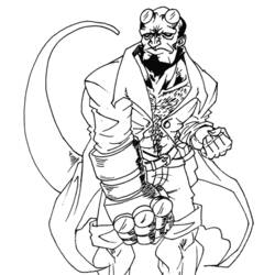 Раскраска: Hellboy (Супер герой) #78485 - Бесплатные раскраски для печати