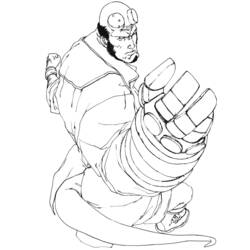 Раскраска: Hellboy (Супер герой) #78490 - Бесплатные раскраски для печати