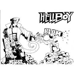 Раскраска: Hellboy (Супер герой) #78608 - Бесплатные раскраски для печати