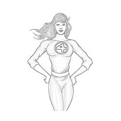 Раскраска: Женщина-невидимка (Супер герой) #83221 - Бесплатные раскраски для печати