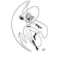 Раскраска: Женщина-невидимка (Супер герой) #83225 - Бесплатные раскраски для печати