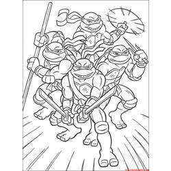 Раскраска: Черепашки ниндзя (Супер герой) #75354 - Бесплатные раскраски для печати
