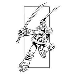 Раскраска: Черепашки ниндзя (Супер герой) #75369 - Бесплатные раскраски для печати