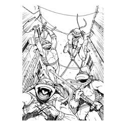 Раскраска: Черепашки ниндзя (Супер герой) #75426 - Бесплатные раскраски для печати
