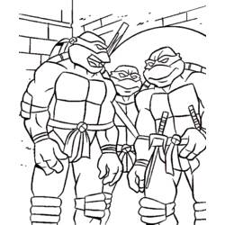Раскраска: Черепашки ниндзя (Супер герой) #75432 - Бесплатные раскраски для печати