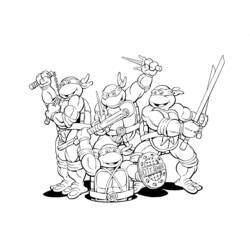 Раскраска: Черепашки ниндзя (Супер герой) #75491 - Бесплатные раскраски для печати