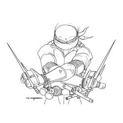 Раскраска: Черепашки ниндзя (Супер герой) #75541 - Бесплатные раскраски для печати