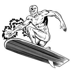 Раскраска: Серебряный Серфер (Супер герой) #81124 - Бесплатные раскраски для печати