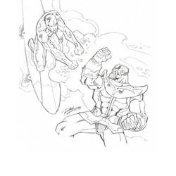 Раскраска: Серебряный Серфер (Супер герой) #81162 - Бесплатные раскраски для печати