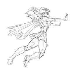 Раскраска: Supergirl (Супер герой) #83936 - Бесплатные раскраски для печати