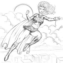 Раскраска: Supergirl (Супер герой) #83938 - Бесплатные раскраски для печати