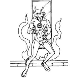 Раскраска: Человеческий факел (Супер герой) #81632 - Бесплатные раскраски для печати