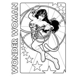 Раскраска: Чудо-Женщина (Супер герой) #74553 - Бесплатные раскраски для печати