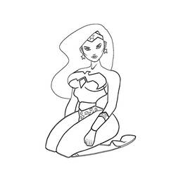 Раскраска: Чудо-Женщина (Супер герой) #74584 - Бесплатные раскраски для печати