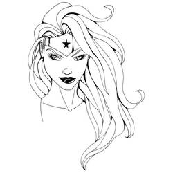 Раскраска: Чудо-Женщина (Супер герой) #74653 - Бесплатные раскраски для печати