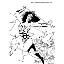 Раскраска: Чудо-Женщина (Супер герой) #74719 - Бесплатные раскраски для печати