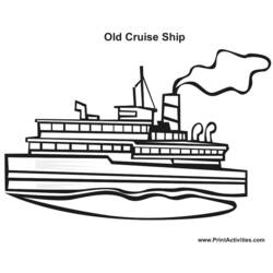 Раскраска: Пассажирское судно / Круизный лайнер (транспорт) #140801 - Бесплатные раскраски для печати