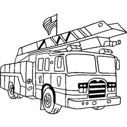 Раскраска: Пожарная машина (транспорт) #135824 - Бесплатные раскраски для печати