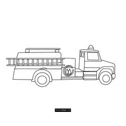 Раскраска: Пожарная машина (транспорт) #135832 - Бесплатные раскраски для печати