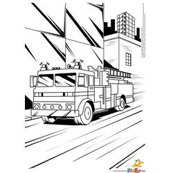 Раскраска: Пожарная машина (транспорт) #135851 - Бесплатные раскраски для печати