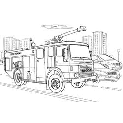 Раскраска: Пожарная машина (транспорт) #135854 - Бесплатные раскраски для печати