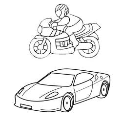 Раскраска: мотоцикл (транспорт) #136264 - Бесплатные раскраски для печати
