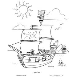 Раскраска: Пиратский корабль (транспорт) #138206 - Бесплатные раскраски для печати