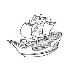 Раскраска: Пиратский корабль (транспорт) #138211 - Бесплатные раскраски для печати
