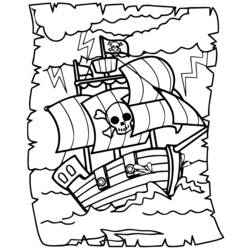 Раскраска: Пиратский корабль (транспорт) #138213 - Бесплатные раскраски для печати