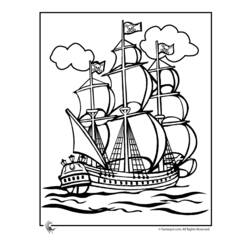 Раскраска: Пиратский корабль (транспорт) #138214 - Бесплатные раскраски для печати