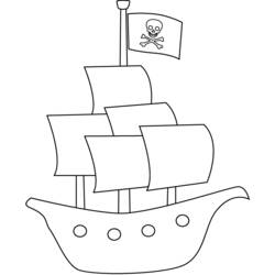 Раскраска: Пиратский корабль (транспорт) #138216 - Бесплатные раскраски для печати