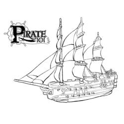 Раскраска: Пиратский корабль (транспорт) #138218 - Бесплатные раскраски для печати
