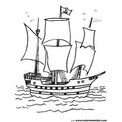 Раскраска: Пиратский корабль (транспорт) #138230 - Бесплатные раскраски для печати
