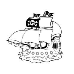 Раскраска: Пиратский корабль (транспорт) #138240 - Бесплатные раскраски для печати