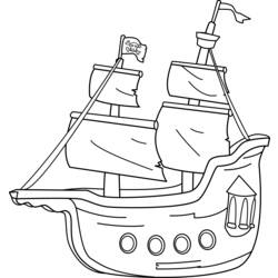 Раскраска: Пиратский корабль (транспорт) #138245 - Бесплатные раскраски для печати