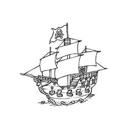 Раскраска: Пиратский корабль (транспорт) #138247 - Бесплатные раскраски для печати