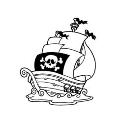 Раскраска: Пиратский корабль (транспорт) #138263 - Бесплатные раскраски для печати