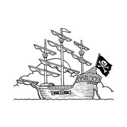 Раскраска: Пиратский корабль (транспорт) #138270 - Бесплатные раскраски для печати