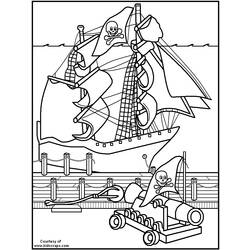Раскраска: Пиратский корабль (транспорт) #138286 - Бесплатные раскраски для печати