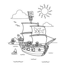 Раскраска: Пиратский корабль (транспорт) #138303 - Бесплатные раскраски для печати