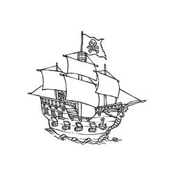 Раскраска: Пиратский корабль (транспорт) #138349 - Бесплатные раскраски для печати