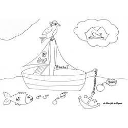 Раскраска: Пиратский корабль (транспорт) #138414 - Бесплатные раскраски для печати