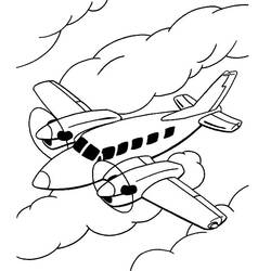 Раскраска: самолет (транспорт) #134806 - Бесплатные раскраски для печати