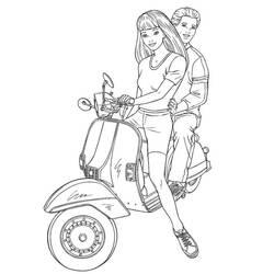 Раскраска: скутер (транспорт) #139557 - Бесплатные раскраски для печати