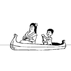 Раскраска: Каноэ / Лодка (транспорт) #142237 - Бесплатные раскраски для печати