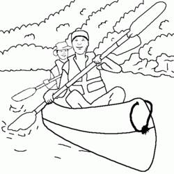 Раскраска: Каноэ / Лодка (транспорт) #142402 - Бесплатные раскраски для печати