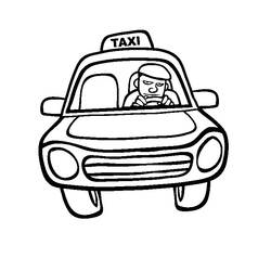 Раскраска: такси (транспорт) #137189 - Бесплатные раскраски для печати