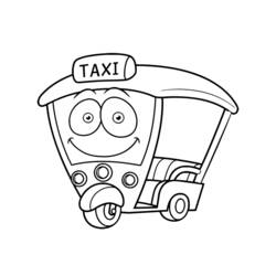 Раскраска: такси (транспорт) #137213 - Бесплатные раскраски для печати